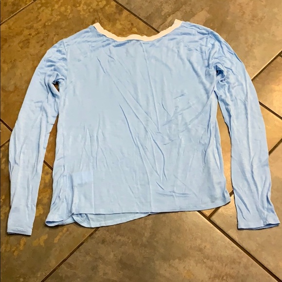 Zumiez Womens M "Whatever" Blue Long Sleeve Tee - Picture 2 of 3